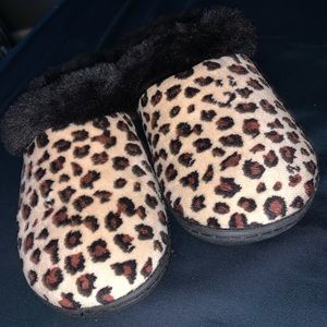 Pair of Cheetah print slippers